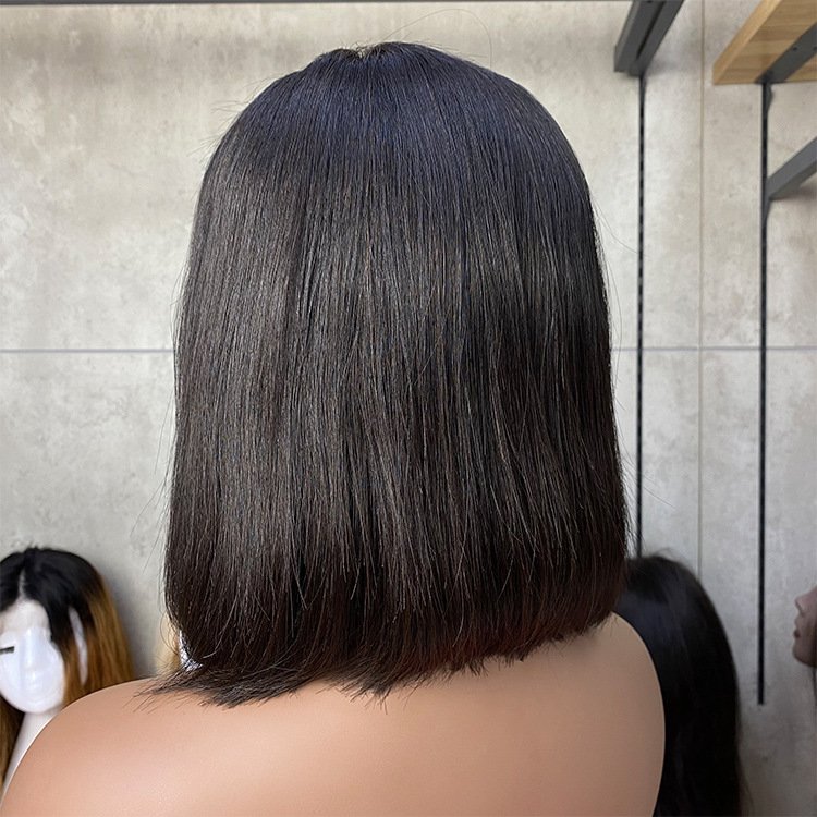 Wig Chemical Fiber High Temperature Silk Front Lace Wig Headgear Human Hair Wigs For Black Women Middle Part BOB - Image 5