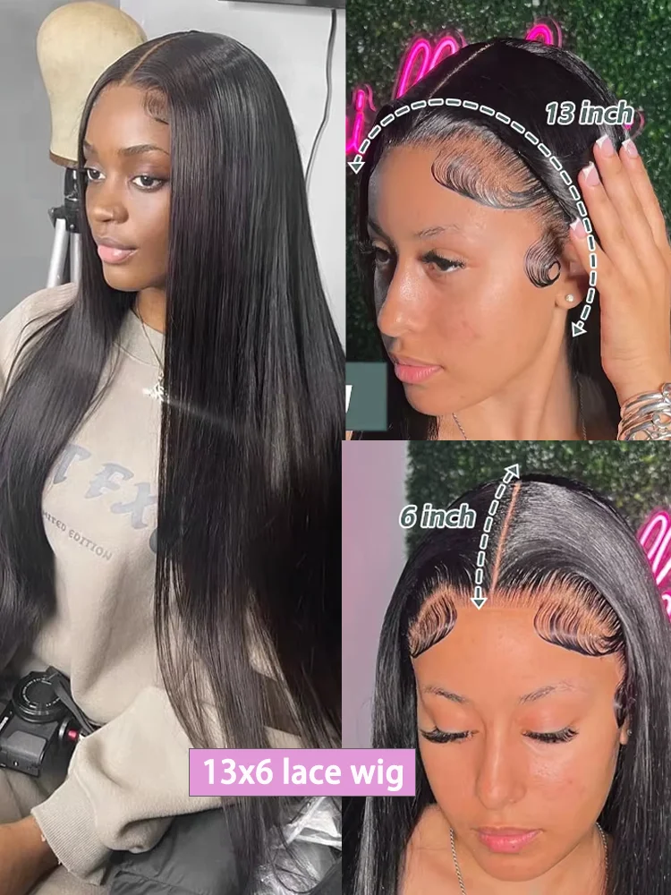 Glueless Wigs Human Hair 13x4 Lace Front Wig Bone Straight 13x6 Lace Frontal Wig 30 34 Inch Pre-Cut 5X5 Hd Lace Closure Wig - Image 2