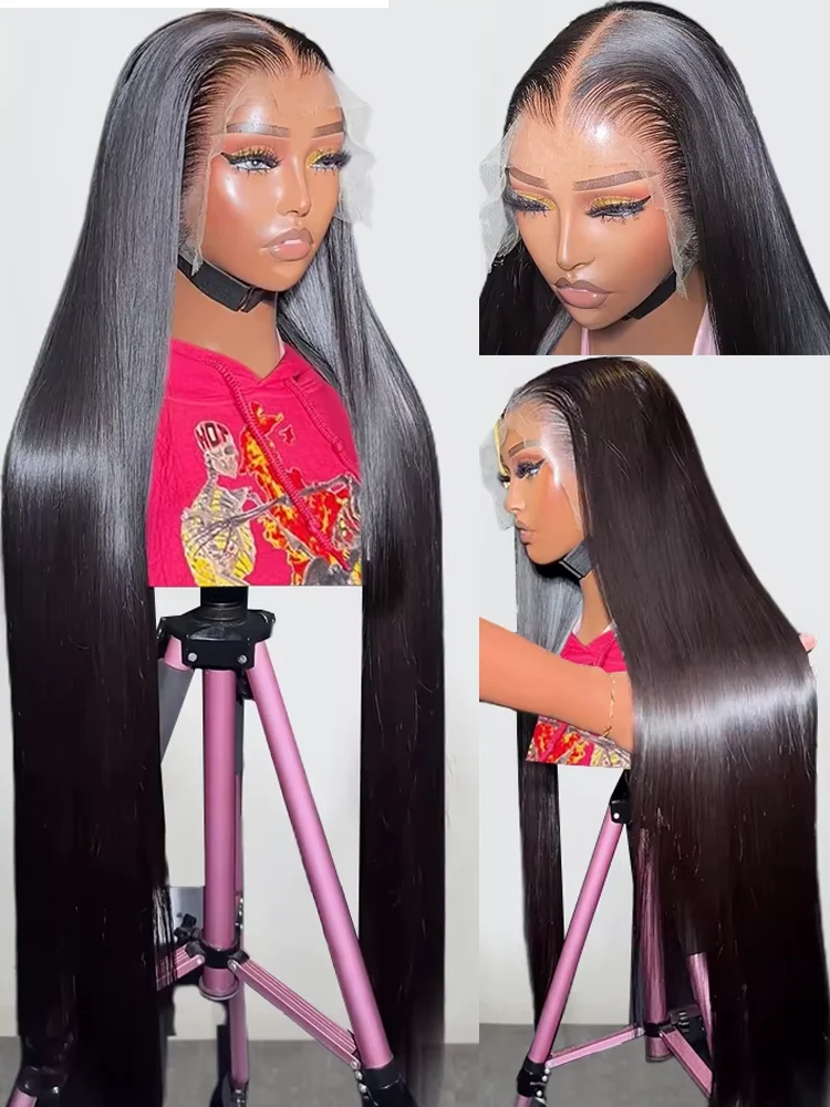 Glueless Wigs Human Hair 13x4 Lace Front Wig Bone Straight 13x6 Lace Frontal Wig 30 34 Inch Pre-Cut 5X5 Hd Lace Closure Wig - Image 4