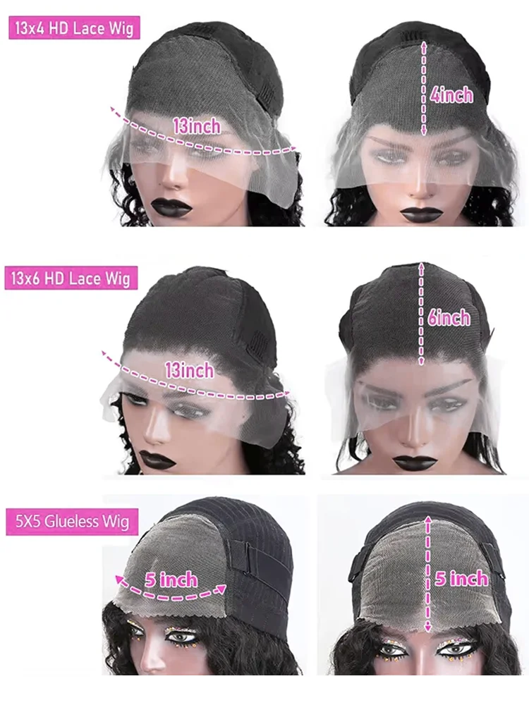 Glueless Wigs Human Hair 13x4 Lace Front Wig Bone Straight 13x6 Lace Frontal Wig 30 34 Inch Pre-Cut 5X5 Hd Lace Closure Wig - Image 6