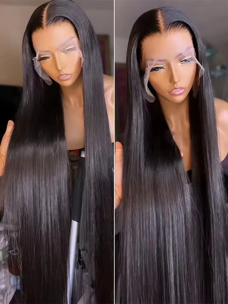 Glueless Wigs Human Hair 13x4 Lace Front Wig Bone Straight 13x6 Lace Frontal Wig 30 34 Inch Pre-Cut 5X5 Hd Lace Closure Wig