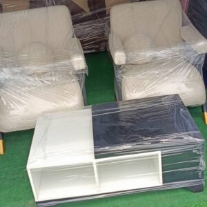 Elegant Black and White table with chairs