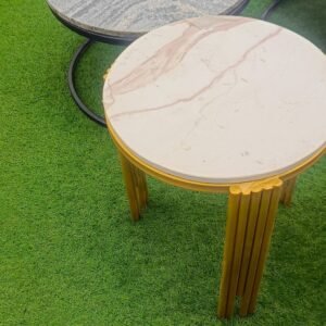Elegant White and Golden Legs Center Table