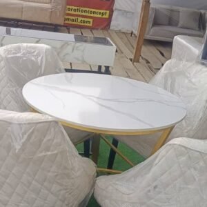 Elegant White Chair and Table Set