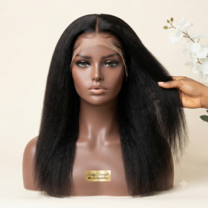 frontal long black human hair wig
