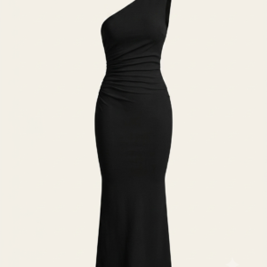 Asymmetrical Pleated Long Dress