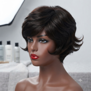 short black human hair wig
