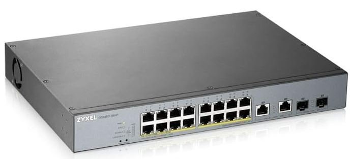 16 port Gigabit Managed LongRange PoE switch with 2 Gigabi