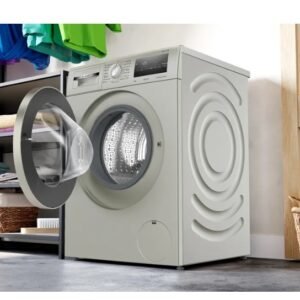 BOSCH Series 4 washing machine, front loader fullsize 8KG - Silver inox