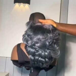 lovely grey  bounce paired with a 4*4 closure.