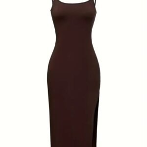 Slit Thigh Strap Dress