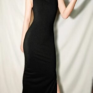 Elegant Off-Shoulder Long Dress in Solid Color