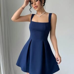 Elegant Navy Blue Mini Dress for Women