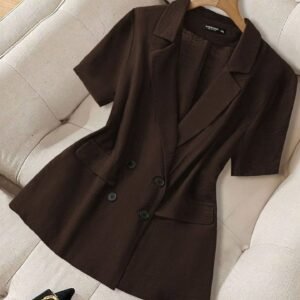Short Sleeve Suit Available In Brown And Black