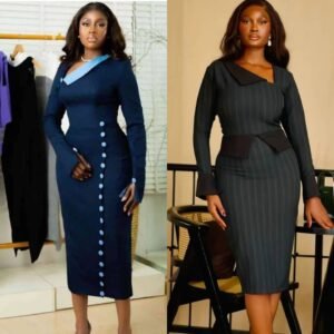 cute stylish v-neck maxi gown