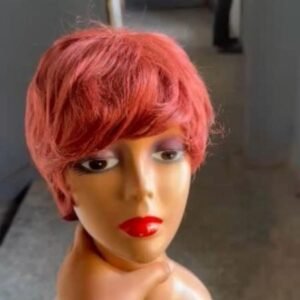 short orange fringy human hair