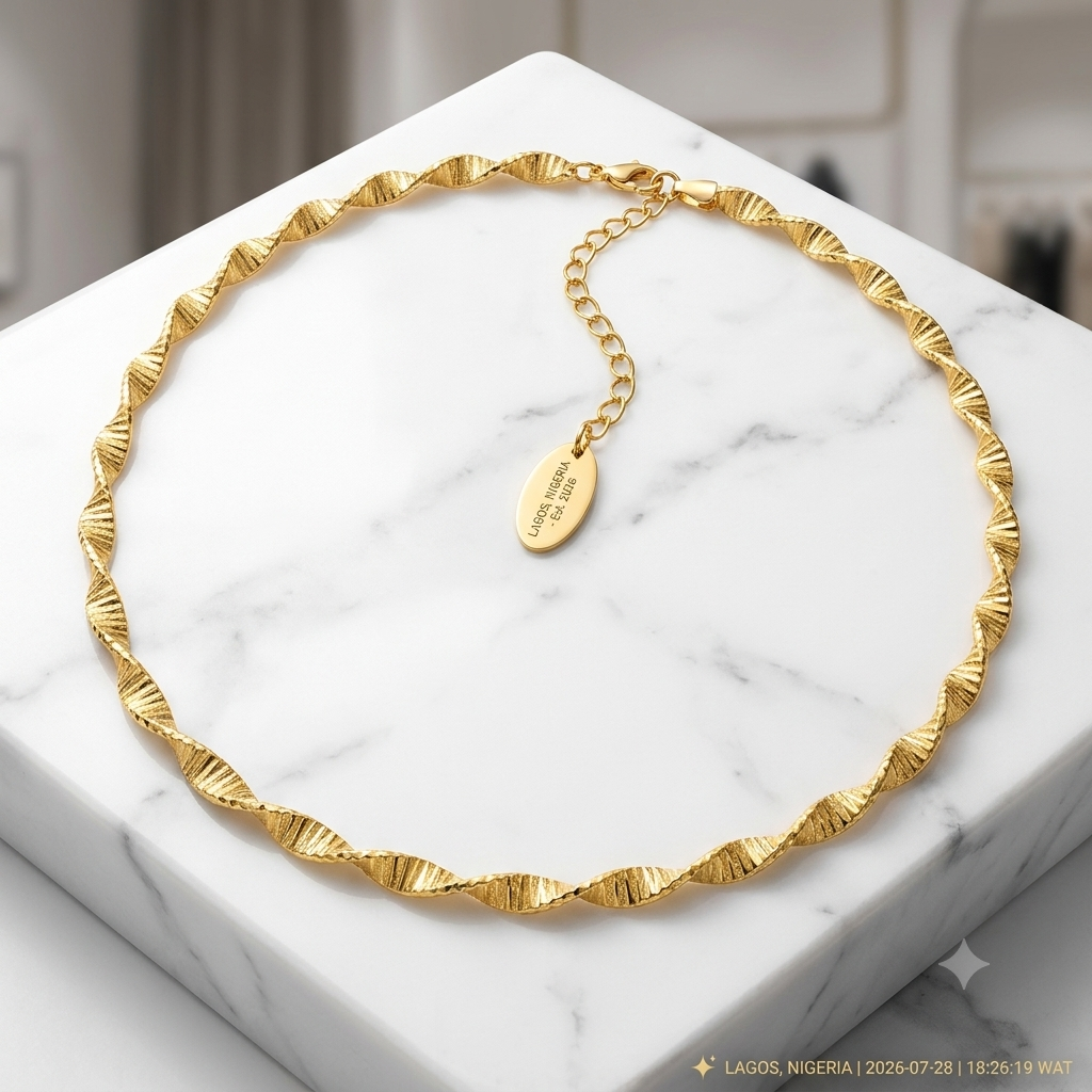 Wavy Luxe Gold Necklace – Elegant Adjustable Chain