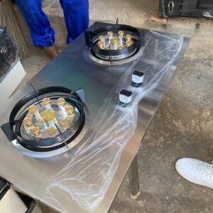 Industrial-Grade 2-Burner Stainless Steel Gas Cooker – Heavy Duty