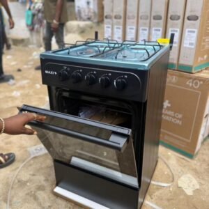 Maxi 4-Burner Gas Cooker with Oven – Black Finish