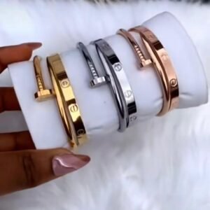 Unisex Luxury Nail & Screw Bracelet Set – Cartier-Inspired Collection