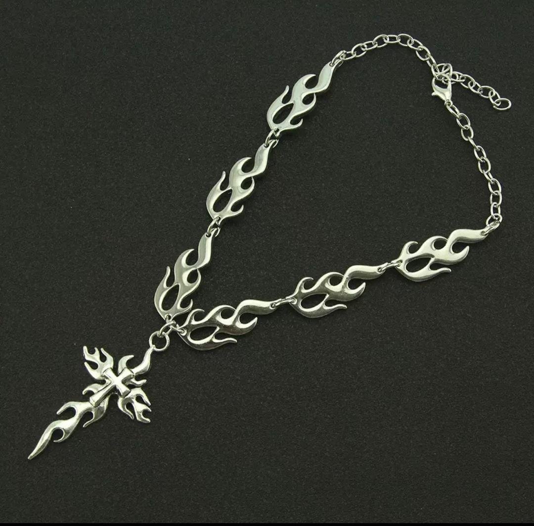 Flame Cross Gothic Chain