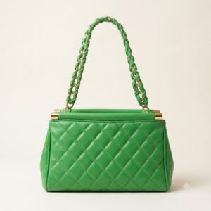 Luxury Quilted Mini Chain Handbag – Emerald Green