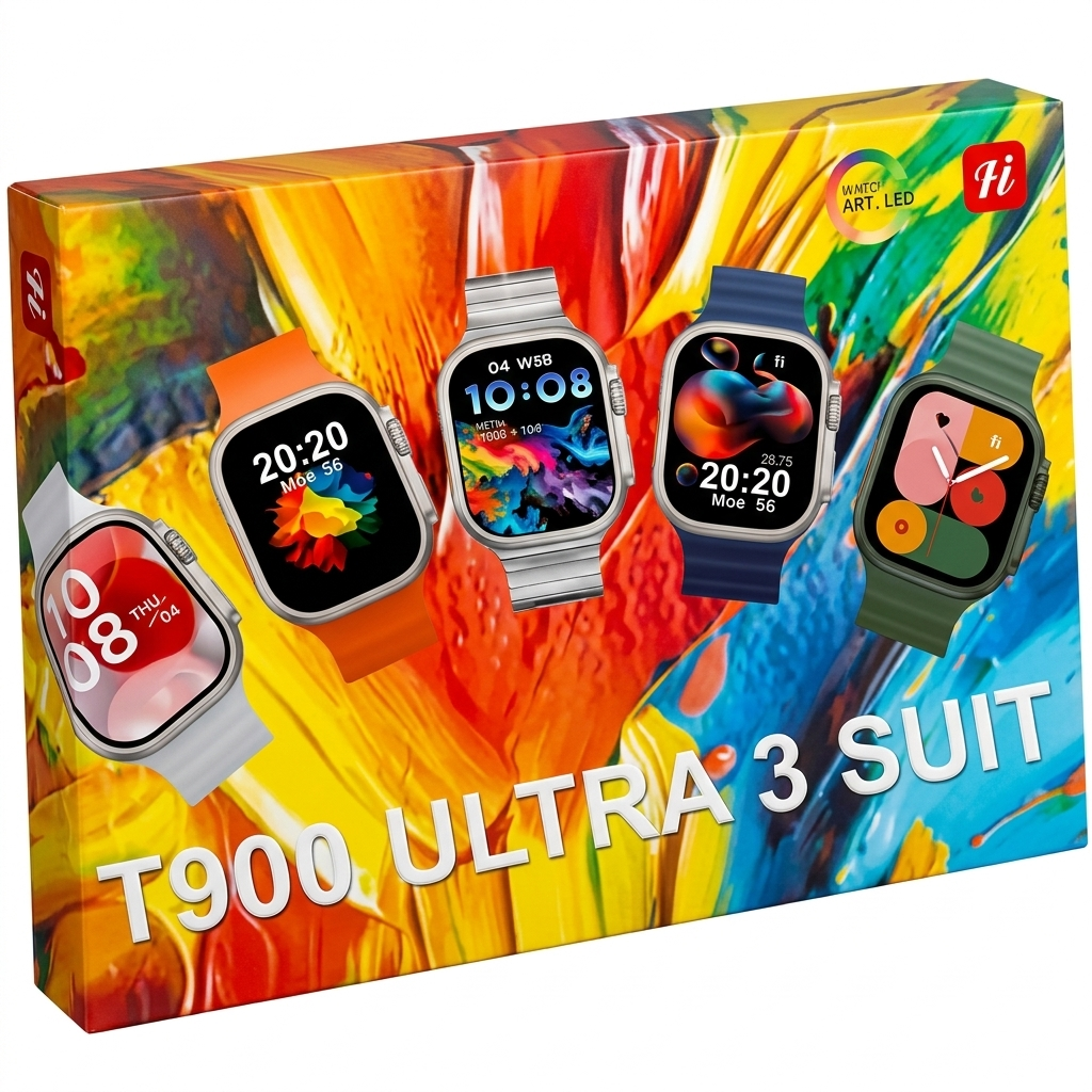 T900 Ultra 3 Smart Watch Set | 9-in-1 Strap Combo (Watch Ultra Style)