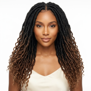 Midnight Ombre Curly Braided Lace Wig
