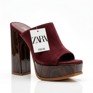 Ladies Brown Block Heel Slippers | Stylish Casual & Party Heels