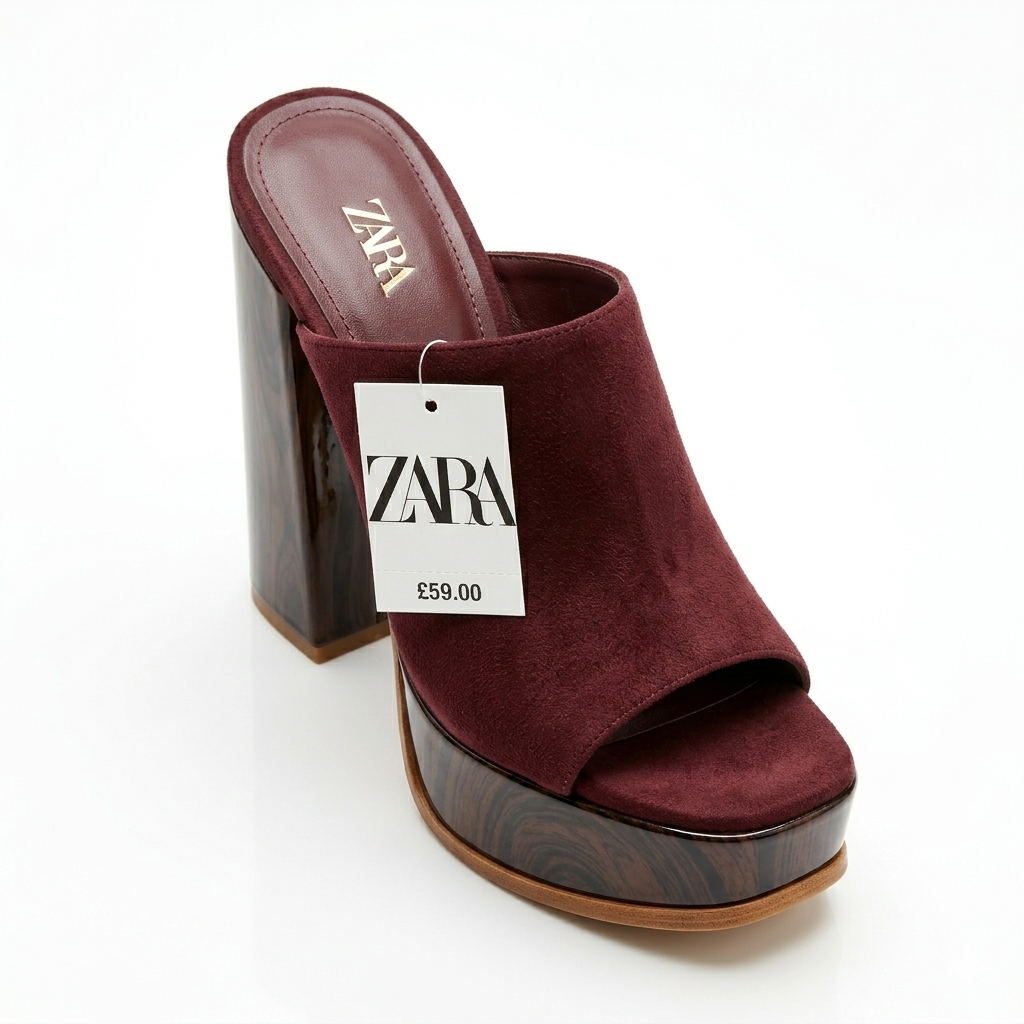 Ladies Brown Block Heel Slippers | Stylish Casual & Party Heels - Image 3