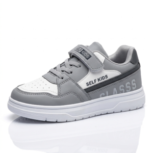 Classic Grey & White Casual Sneakers – Durable, Comfortable Everyday Shoes