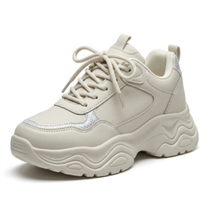 Unisex Cream Chunky Sneakers | Fashion Casual Shoes