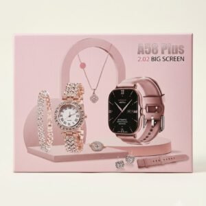 A58 Plus Ladies Smart Watch Gift Set | 2.02″ Big Screen + Jewelry & Classic Watch