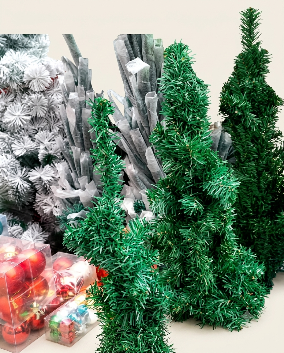 8ft Artificial Christmas Tree – Full & Lush (Green / Snow-Flocked Options)