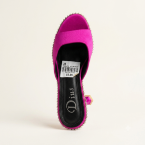 Ladies Pink Block Heel Slippers | Stylish Party Heels