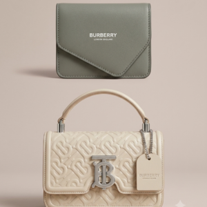 Luxury Mini Crossbody Bag & Matching Wallet Set – Soft Grey