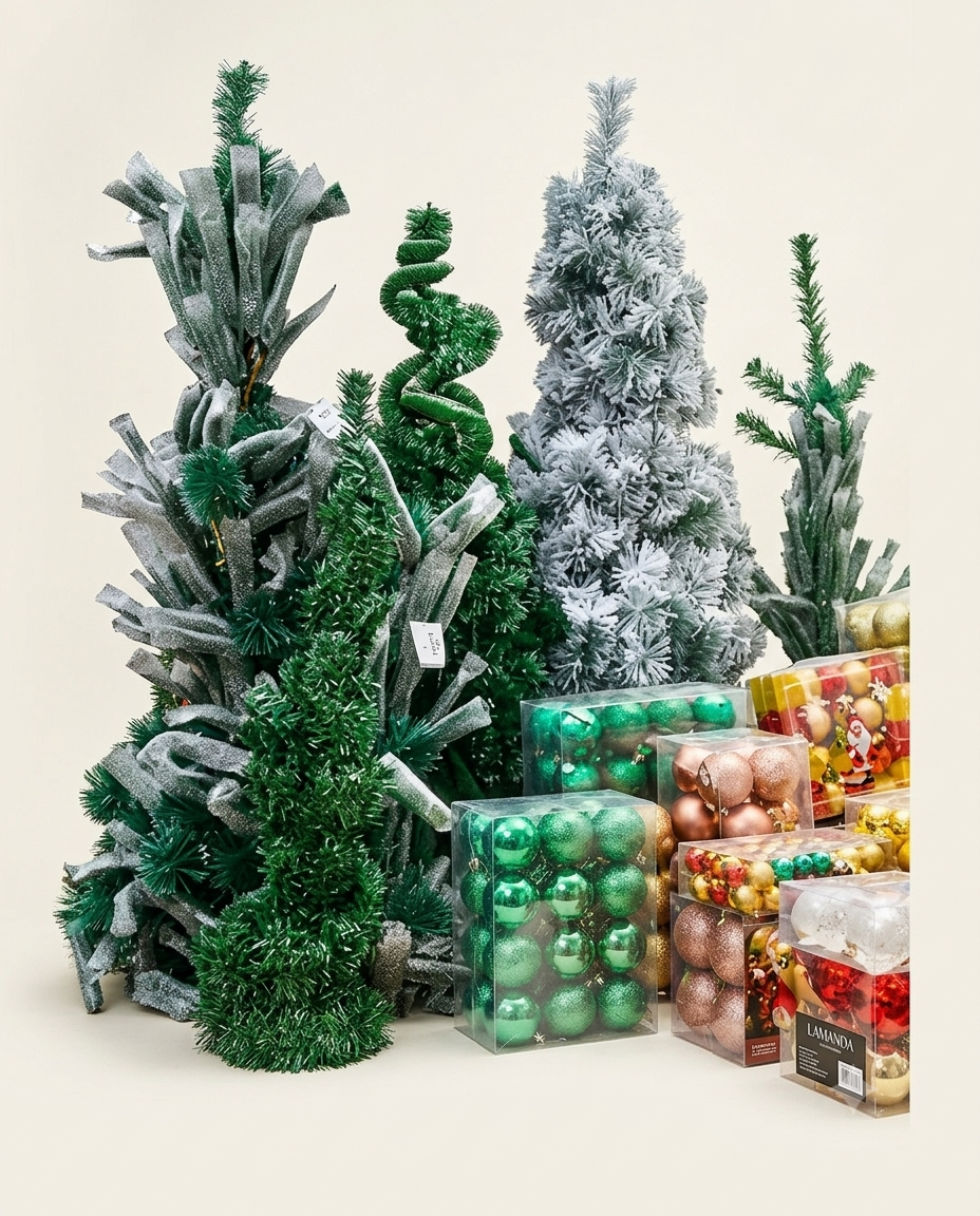 7ft Artificial Christmas Tree & Decoration Combo 🎄