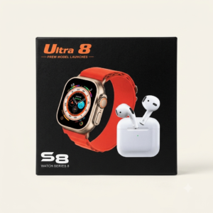 Ultra 8 Smart Watch + Wireless Earphones | Watch Ultra Series 8 (Free AirPods-Style Earbuds)