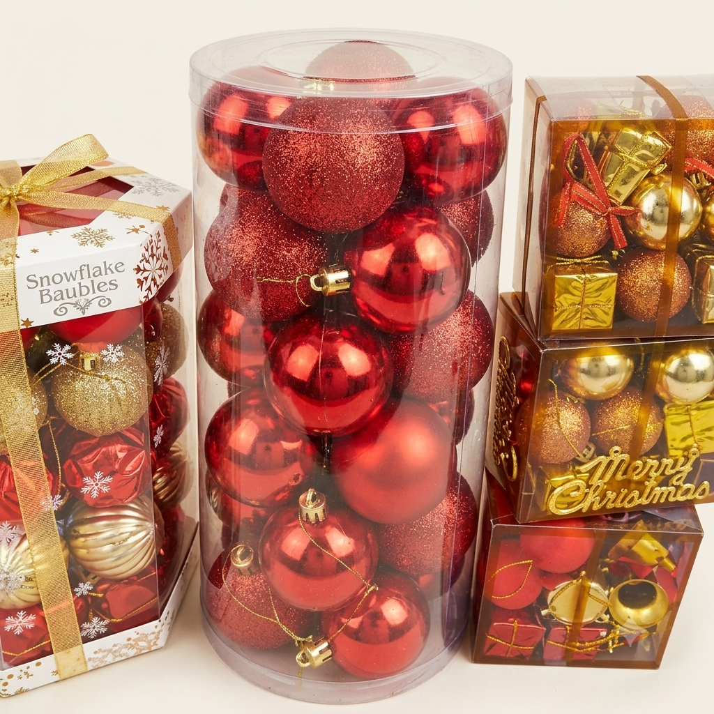 Luxury Christmas Ornament Ball Set – Festive Tree Decoration Collection