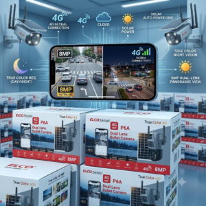 ELCO P6A Dual Lens 8MP Solar 4G Security Camera | Outdoor Smart CCTV with Color Night Vision
