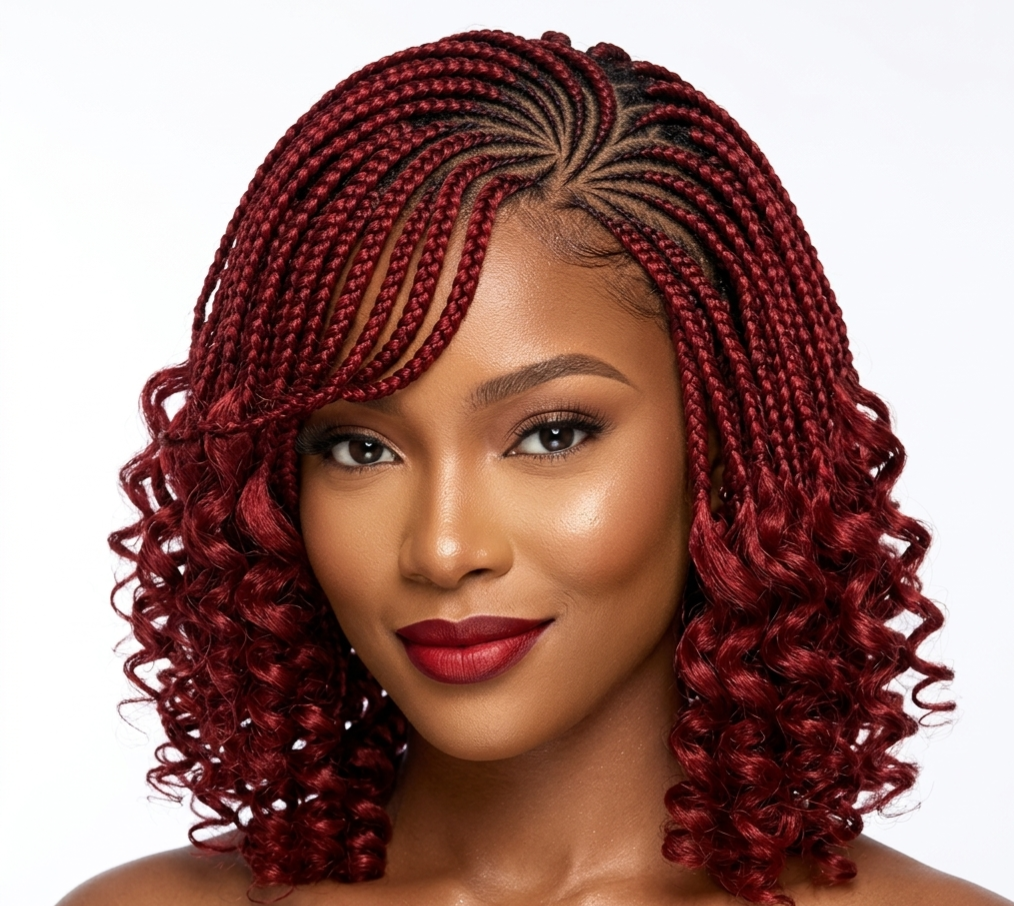 Ruby Twist Curly Braided Lace Wig