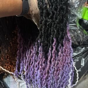 Amethyst Fade Curly Braided Lace Wig