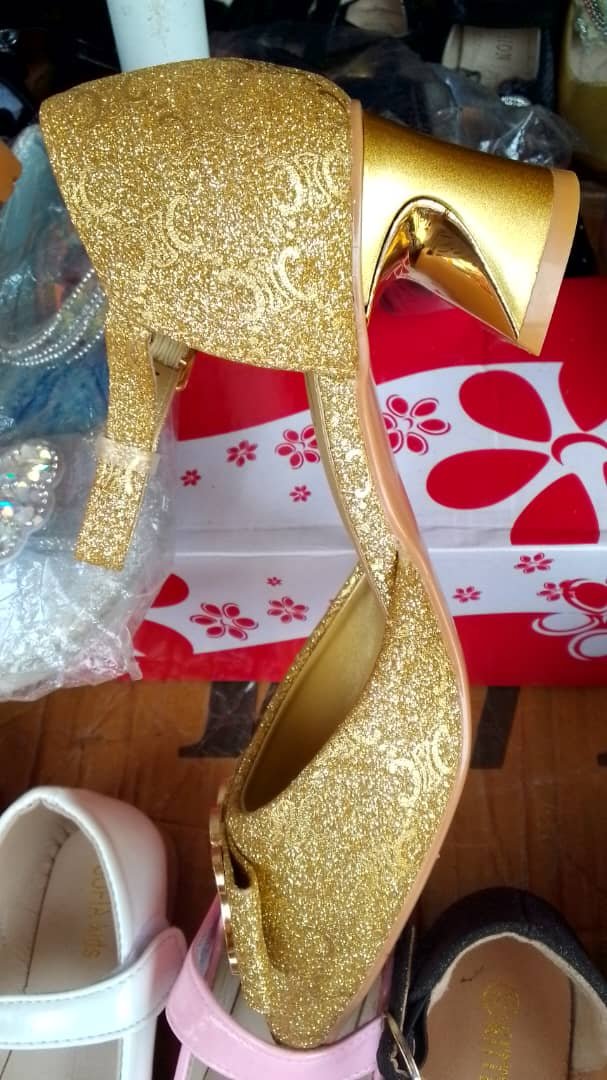 Luxury Gold Glitter High-Heel Sandals