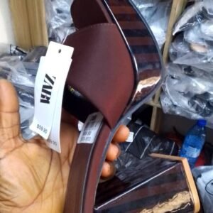 Ladies Brown Block Heel Slippers | Stylish Casual & Party Heels