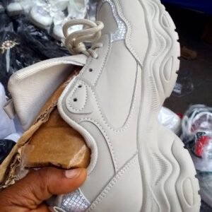 Unisex Cream Chunky Sneakers | Fashion Casual Shoes