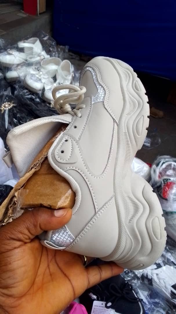 Unisex Cream Chunky Sneakers | Fashion Casual Shoes