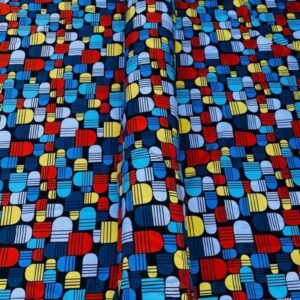 Premium Ankara Fabric – Multicolour Geometric Print (6 Yards)