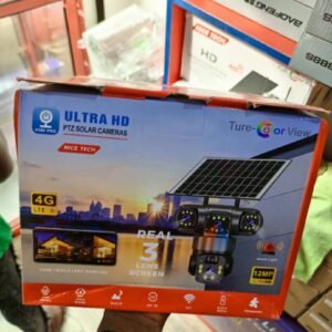 Solar Powered 4-Lens PTZ WiFi Security Camera | Outdoor Smart CCTV with Night Vision