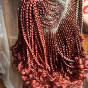 Ruby Copper Knotless Braids Lace Wig (Curly Tip Finish)