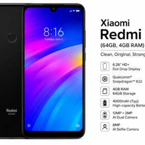 Xiaomi Redmi 7 (64GB, 4GB RAM) – Clean, Original, Strong Battery